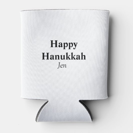 Happy Hanukkah jouw naam tekst afbeelding bewerkba Blikjeskoeler (Voorkant)