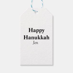 Happy Hanukkah jouw naam tekst afbeelding bewerkba Cadeaulabel
