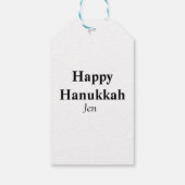 Happy Hanukkah jouw naam tekst afbeelding bewerkba Cadeaulabel (Achterkant)