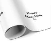 Happy Hanukkah jouw naam tekst afbeelding bewerkba Cadeaupapier (Rol Hoek)