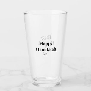 Happy Hanukkah jouw naam tekst afbeelding bewerkba Glas