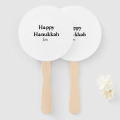 Happy Hanukkah jouw naam tekst afbeelding bewerkba Handwaaier (Voorkant en achterkant)