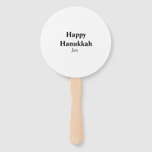 Happy Hanukkah jouw naam tekst afbeelding bewerkba Handwaaier (Voorkant)