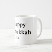 Happy Hanukkah jouw naam tekst afbeelding bewerkba Koffiemok (Voorkant rechts)