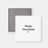 Happy Hanukkah jouw naam tekst afbeelding bewerkba Magneet (Voorkant / Achterkant)
