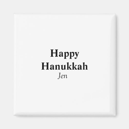 Happy Hanukkah jouw naam tekst afbeelding bewerkba Magneet (Voorkant)
