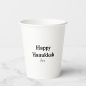 Happy Hanukkah jouw naam tekst afbeelding bewerkba Papieren Bekers (Achterkant)