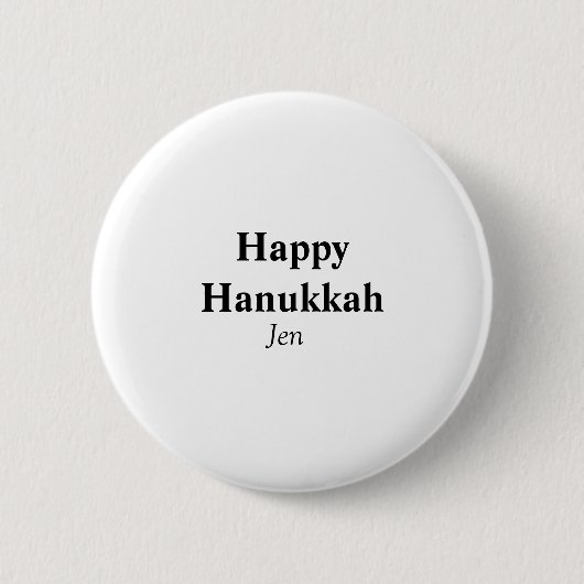 Happy Hanukkah jouw naam tekst afbeelding bewerkba Ronde Button 5,7 Cm (Voorkant)