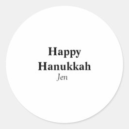 Happy Hanukkah jouw naam tekst afbeelding bewerkba Ronde Sticker
