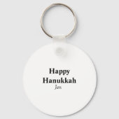 Happy Hanukkah jouw naam tekst afbeelding bewerkba Sleutelhanger (Voorkant)