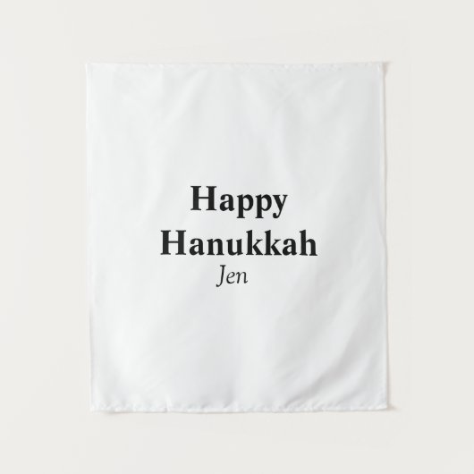 Happy Hanukkah jouw naam tekst afbeelding bewerkba Wandkleed (Voorkant)