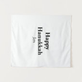 Happy Hanukkah jouw naam tekst afbeelding bewerkba Wandkleed (Voorkant (horizontaal))