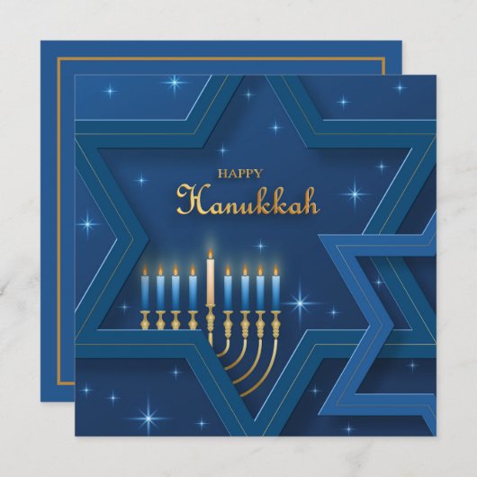 Happy Hanukkah Kaart (Voorkant / Achterkant)