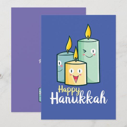  Happy Hanukkah Kaart (Voorkant / Achterkant)