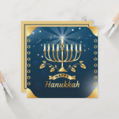 Happy Hanukkah Kaart (Voorkant / Achterkant in situ)