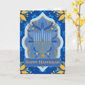 Happy Hanukkah Kaart (Gele Bloem)
