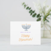 Happy Hanukkah-kaart - aanpasbaar Feestdagenkaart (Staand voorkant)