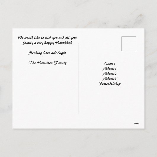 Happy Hanukkah-kaart - aanpasbaar Feestdagenkaart (Achterkant)