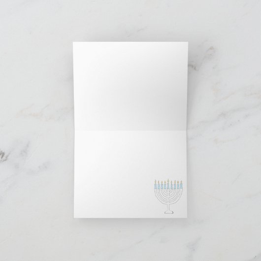 Happy Hanukkah Kaart Menorah Wereldbol (Binnen)