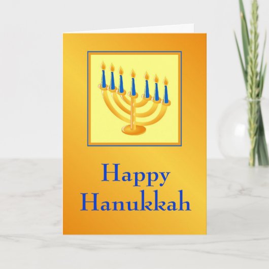 Happy Hanukkah-Kaart met Menorah Feestdagen Kaart (Voorkant)