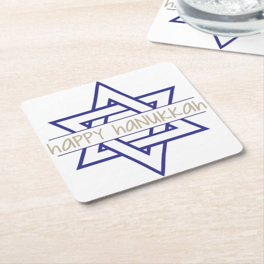 Happy Hanukkah Kartonnen Onderzetters (Schuin)