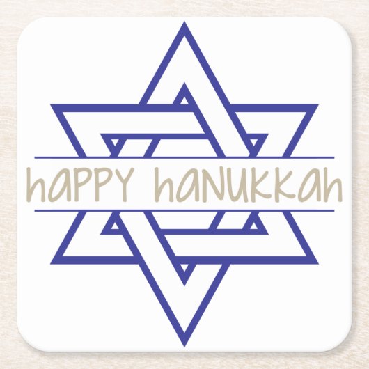 Happy Hanukkah Kartonnen Onderzetters (Voorkant)