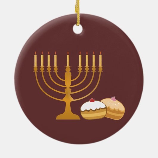 Happy Hanukkah Keramisch Ornament (Achterkant)
