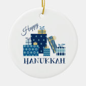 Happy Hanukkah Keramisch Ornament (Voorkant)
