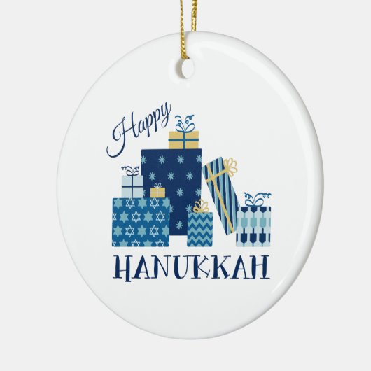 Happy Hanukkah Keramisch Ornament (Links)