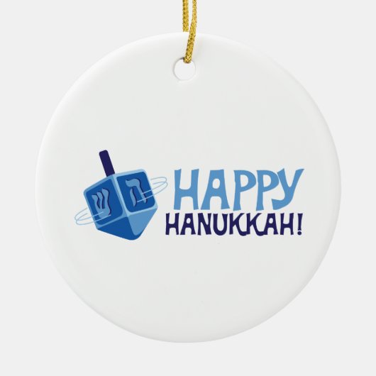 Happy Hanukkah Keramisch Ornament (Voorkant)