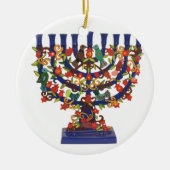 HAPPY HANUKKAH KERAMISCH ORNAMENT (Voorkant)