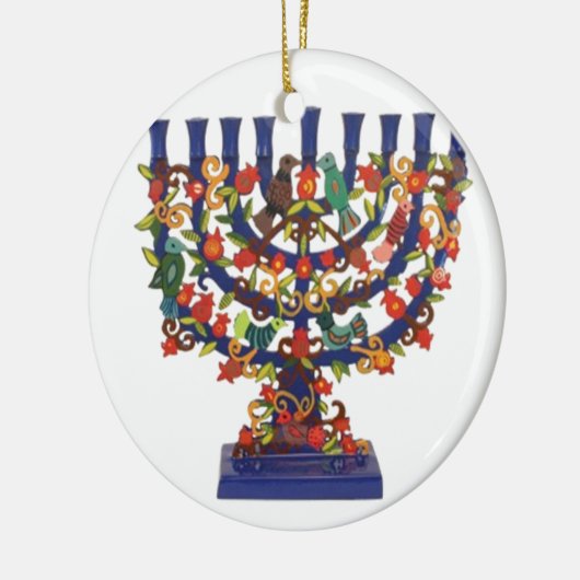 HAPPY HANUKKAH KERAMISCH ORNAMENT (Links)