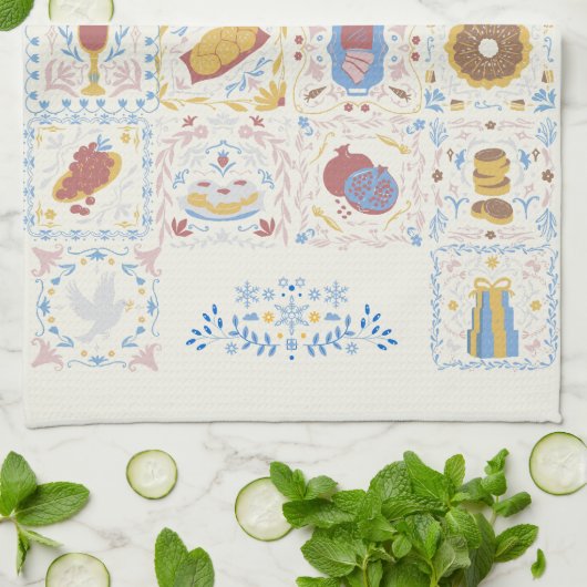 Happy Hanukkah Kitchen Towel Theedoek (Gevouwen)