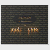 Happy Hanukkah Lamp Menorah Lights Candle Chanukah Cadeaupapier (Vlak)