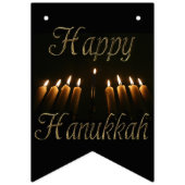 Happy Hanukkah Lamp Menorah Lights Candles Party Vlaggetjes (Tweede vlag)