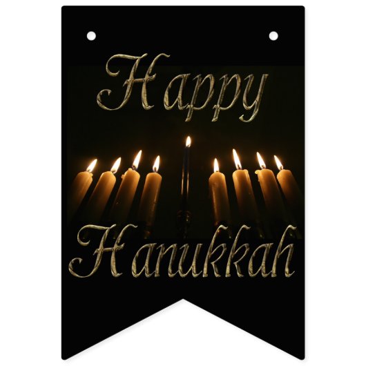 Happy Hanukkah Lamp Menorah Lights Candles Party Vlaggetjes (Eerste vlag)