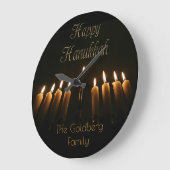 Happy Hanukkah Lamp Menorah verlicht kaarsen Grote Klok (Hoek)