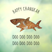 Happy Hanukkah Latke Shark Doo Window Cling Raamsticker (Vel 3)