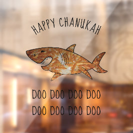 Happy Hanukkah Latke Shark Doo Window Cling Raamsticker