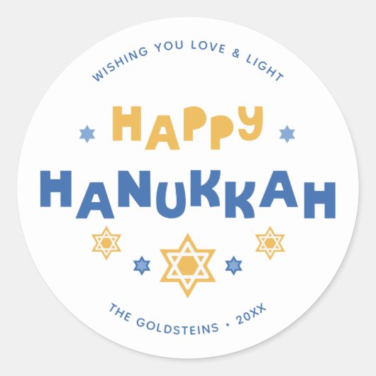 Happy Hanukkah-liefde en licht Ronde Sticker (Voorkant)