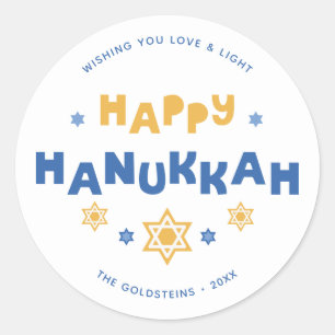 Happy Hanukkah-liefde en licht Ronde Sticker