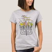 Happy HANUKKAH LIGHTS T-shirt (Voorkant)