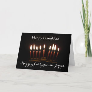 Happy Hanukkah Lit Menorah Kaart