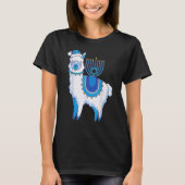 Happy Hanukkah Llamakkah Llama Menorah Alpaca Jewi T-shirt (Voorkant)