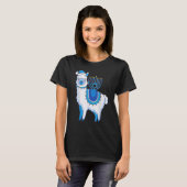 Happy Hanukkah Llamakkah Llama Menorah Alpaca Jewi T-shirt (Voorkant volledig)