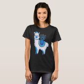 Happy Hanukkah Llamakkah Llama Menorah Alpaca Jewi T-shirt (Voorkant volledig)