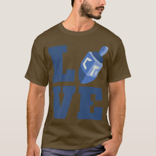 Happy Hanukkah LOVE  Hebrew Menorah Joods T-shirt
