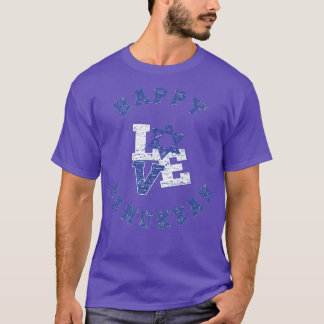  Happy Hanukkah Love, Israëlische vlag T-shirt