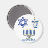 Happy Hanukkah Magneet (Voorkant / Achterkant)