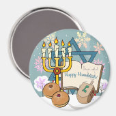 Happy Hanukkah Magneet (Voorkant / Achterkant)